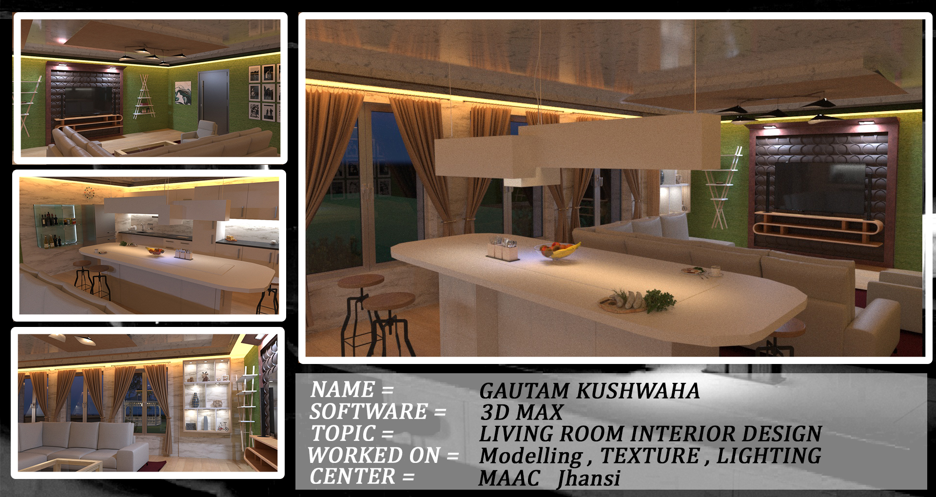 Living Room Interior — 3D Render